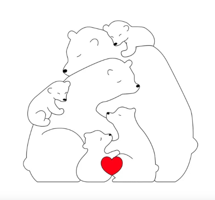 Ręcznie wykonana personalizowana rodzina misiów