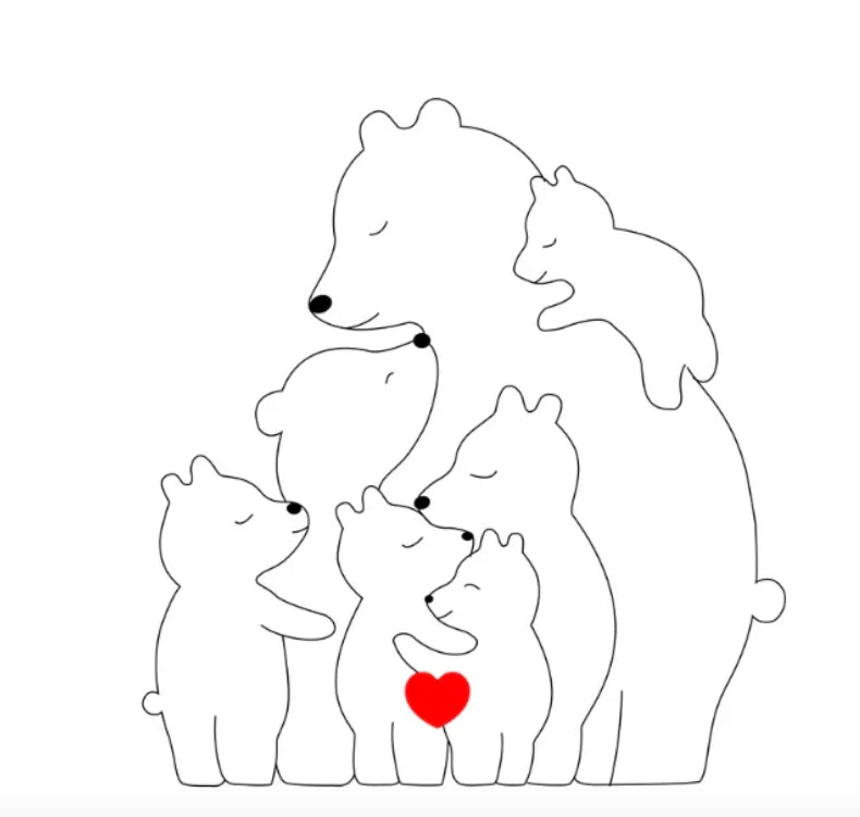 Ręcznie wykonana personalizowana rodzina misiów