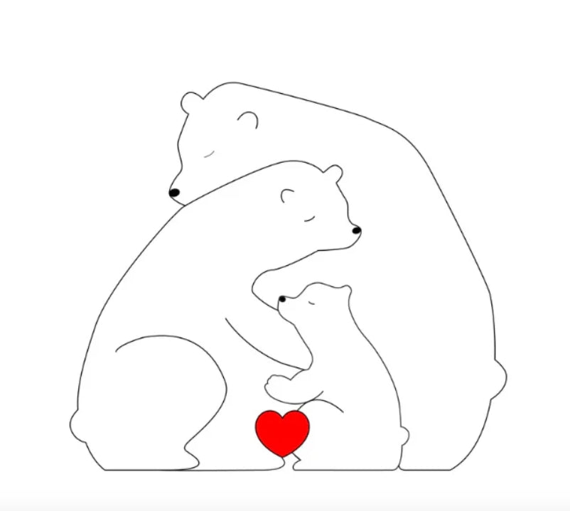 Ręcznie wykonana personalizowana rodzina misiów