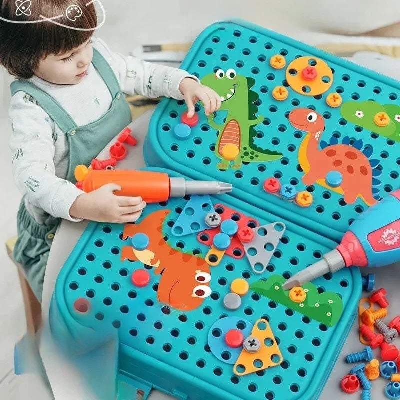 Zestaw majsterkowy dla dzieci z urocznym dinozaurem