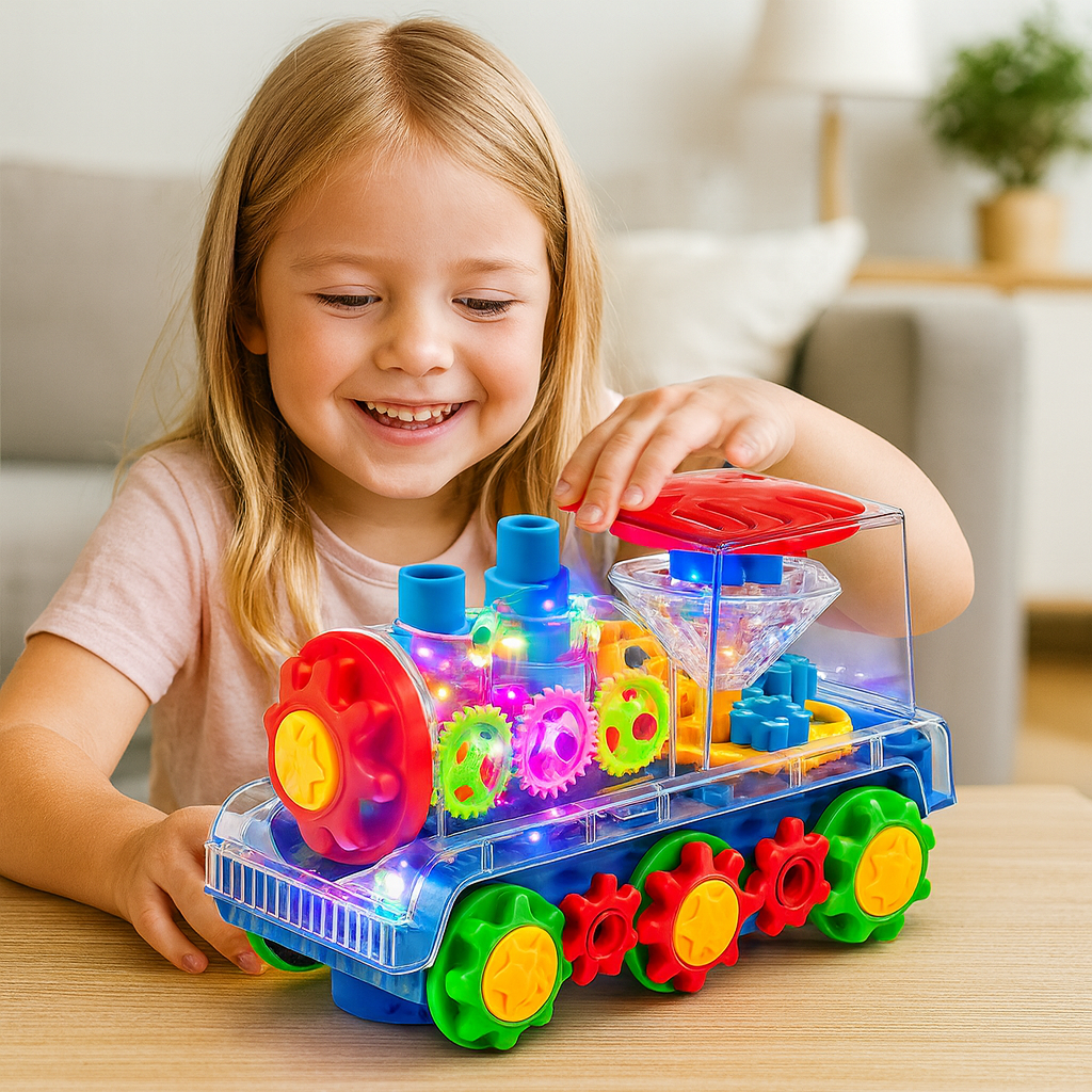 Tańcząca i świecąca lokomotywa muzyczna