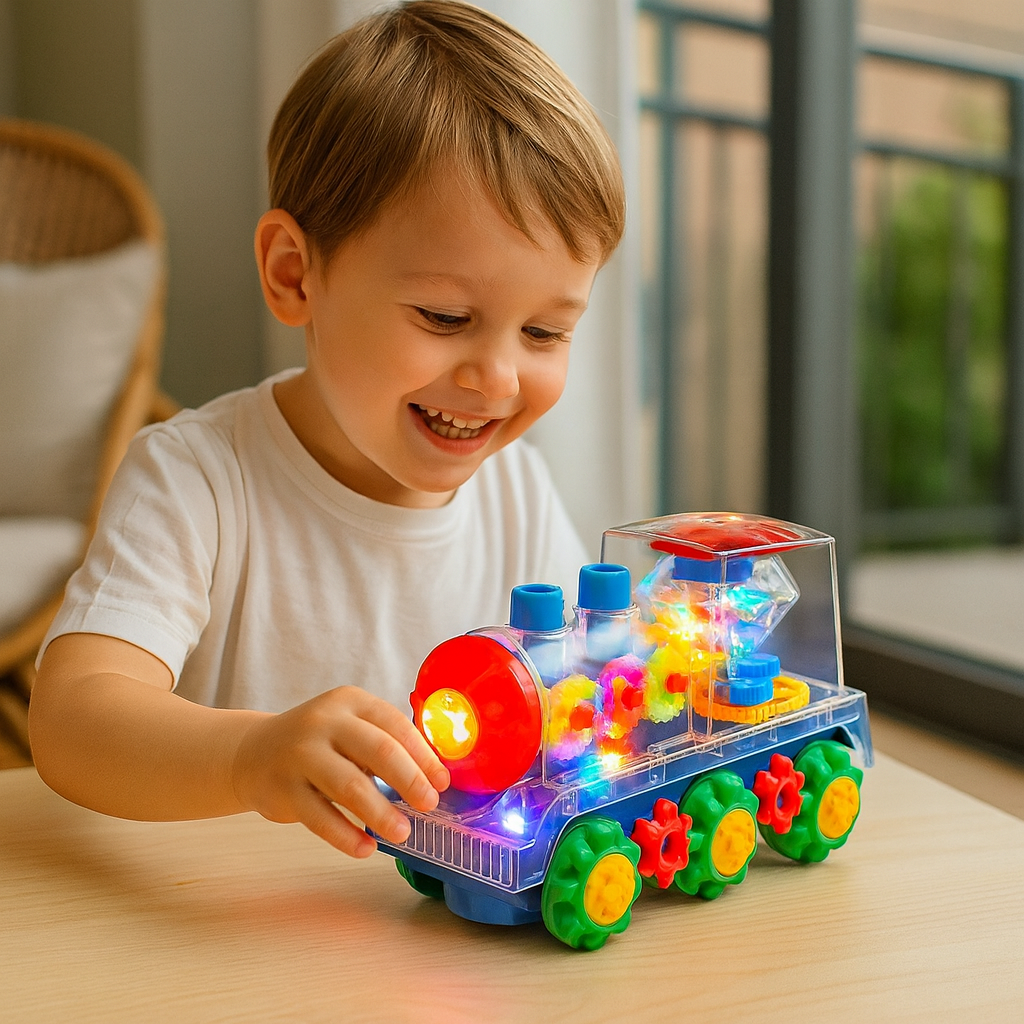 Tańcząca i świecąca lokomotywa muzyczna