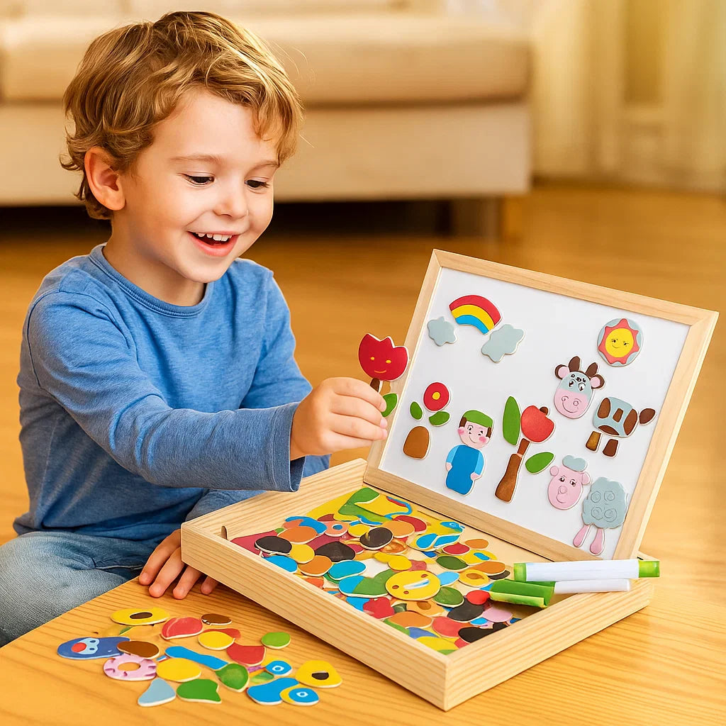 Magnetyczna tablica logiczna dla dzieci | Kreatywna zabawka edukacyjna z funkcjami rysowania i dopasowywania kształtów