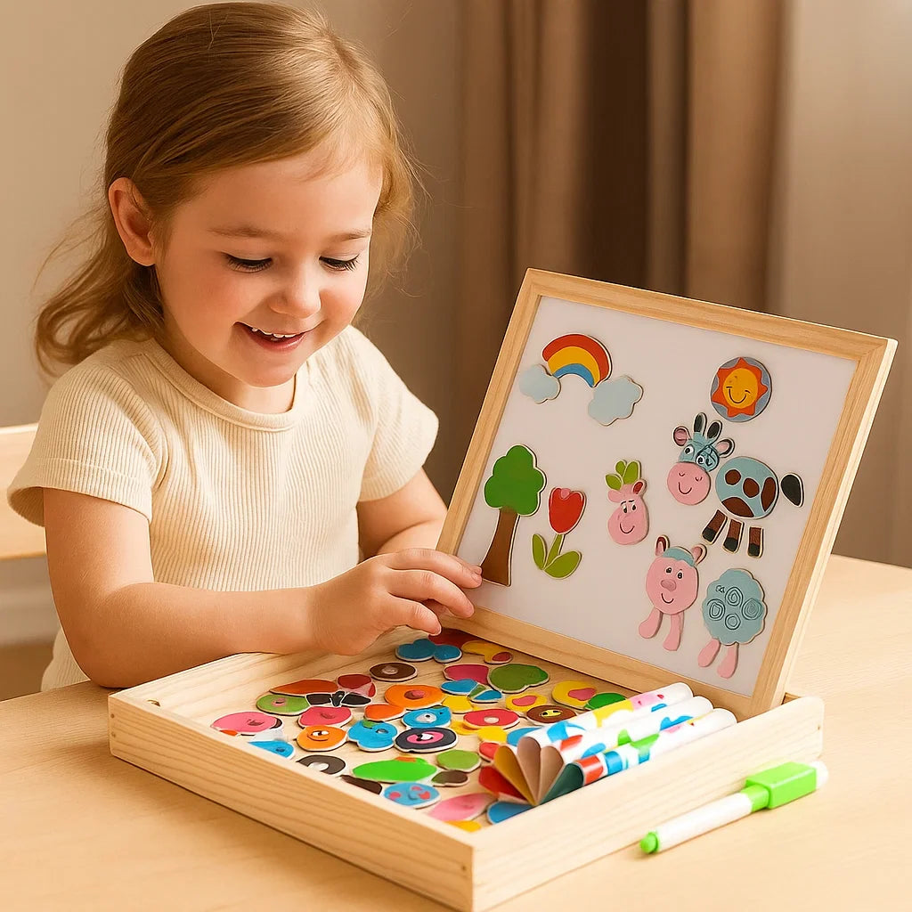 Magnetyczna tablica logiczna dla dzieci | Kreatywna zabawka edukacyjna z funkcjami rysowania i dopasowywania kształtów