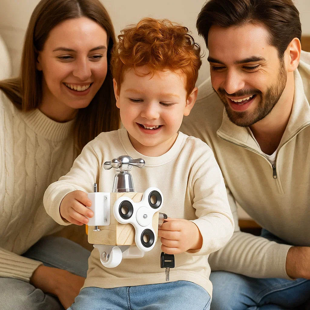 Drewniana kostka zajęciowa dla maluchów | Zabawka edukacyjna dla umiejętności motorycznych i wczesnego uczenia się sensorycznego