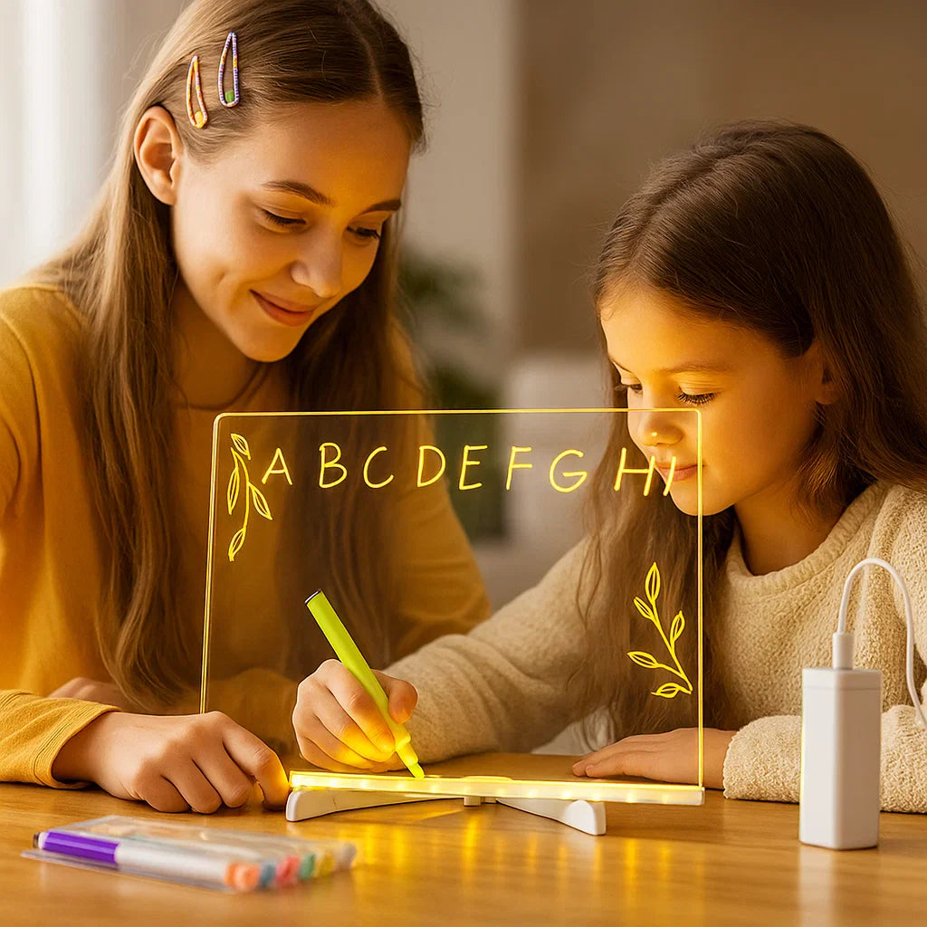 Podświetlana tablica do rysowania dla dzieci | Podświetlana powierzchnia wielokrotnego użytku do kreatywnych notatek , sztuki i nauki