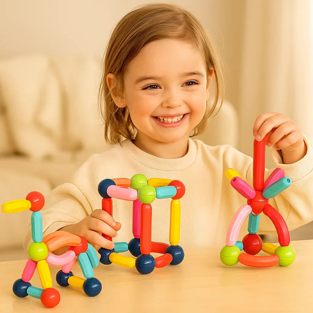 Magnetyczny zestaw konstrukcyjny dla dzieci | Kolorowa zabawka konstrukcyjna dla kreatywności , nauki STEM i umiejętności motorycznych