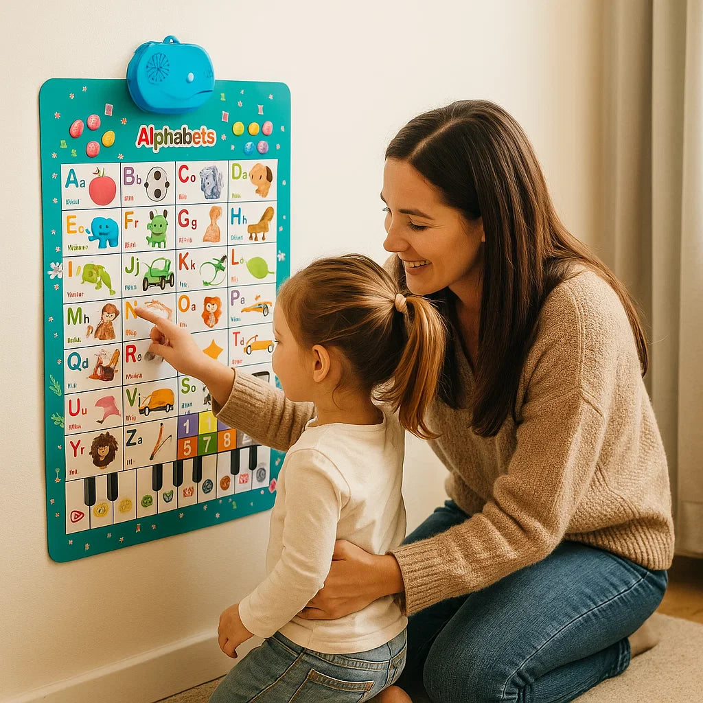 Interaktywna dźwiękowa tablica ścienna dla dzieci | Nauka angielskich słów i dźwięków poprzez zabawę wizualną