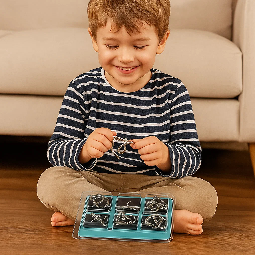 Metalowe Puzzle Pierścieniowe ⎜ Gra Logiczna dla Dzieci i Dorosłych