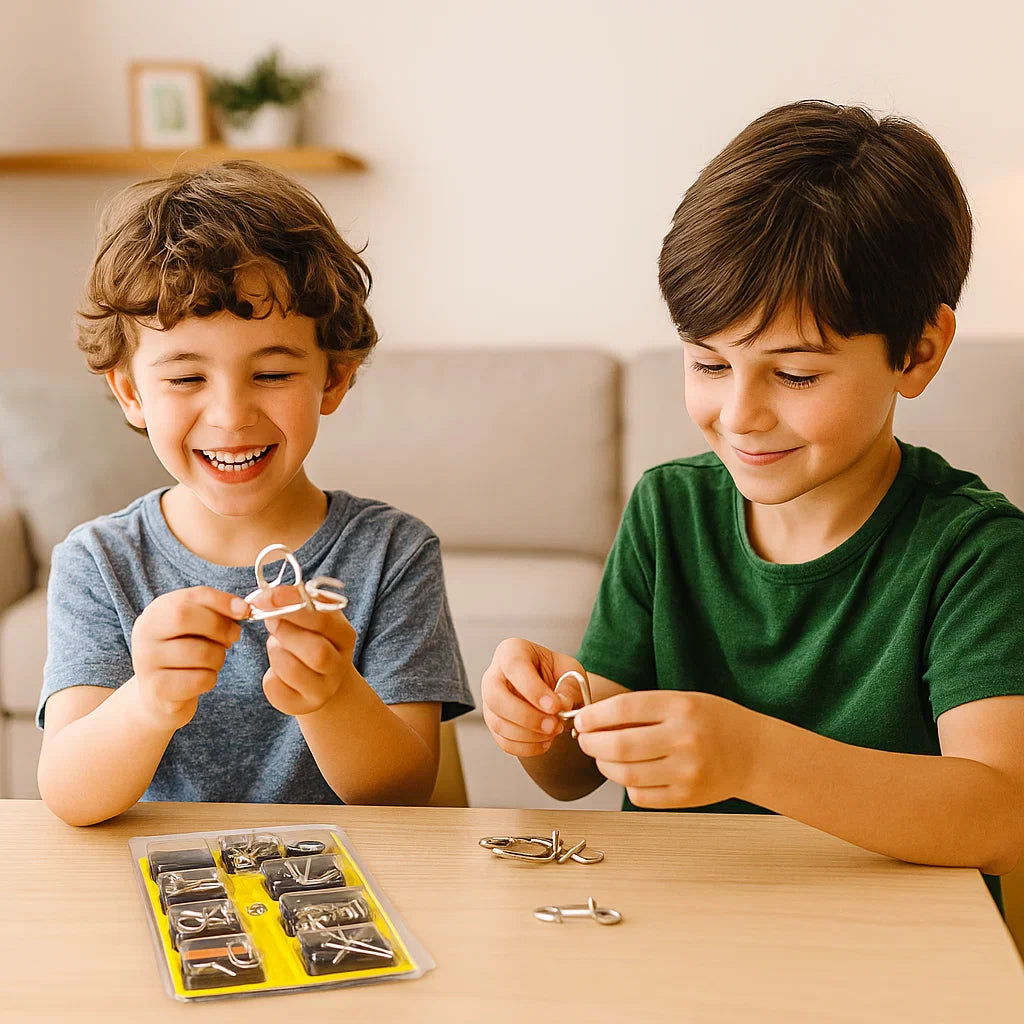 Metalowe Puzzle Pierścieniowe ⎜ Gra Logiczna dla Dzieci i Dorosłych