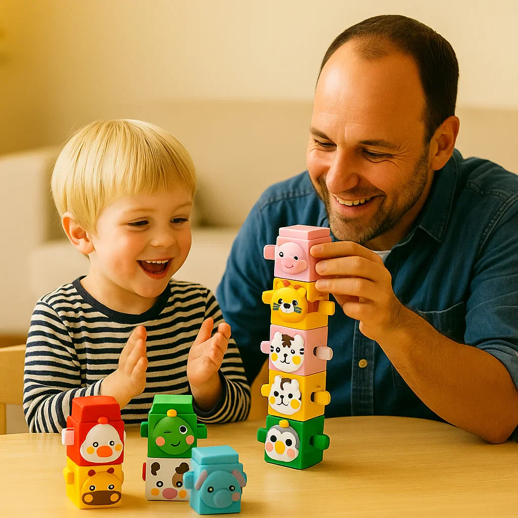 Pedagogiczny Zestaw do Budowania Montessori – Zwierzęta do Układania