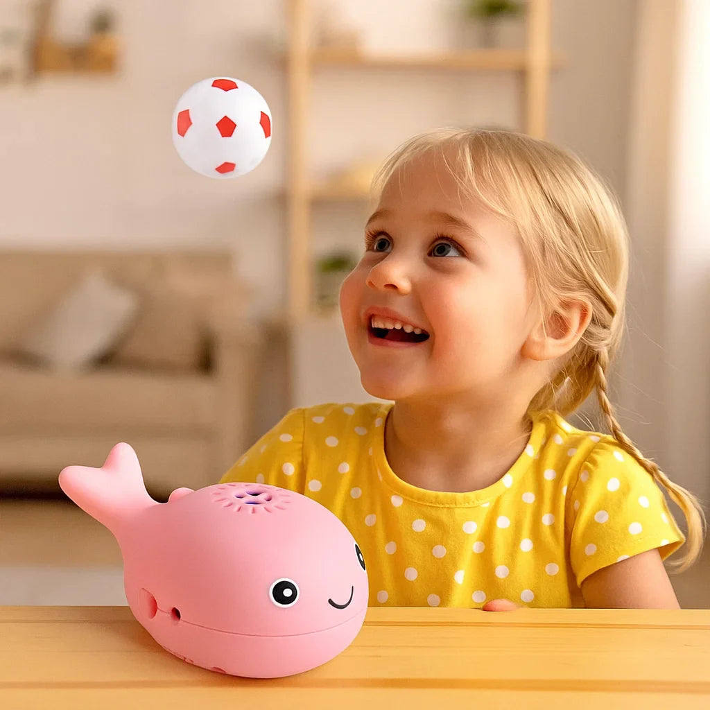 Zabawka wieloryb z unoszącą się piłką