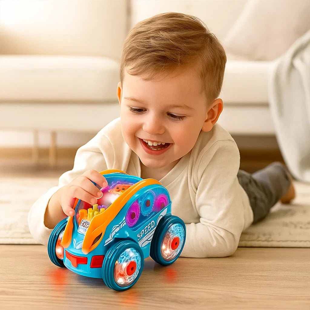 Świecący samochód akrobata