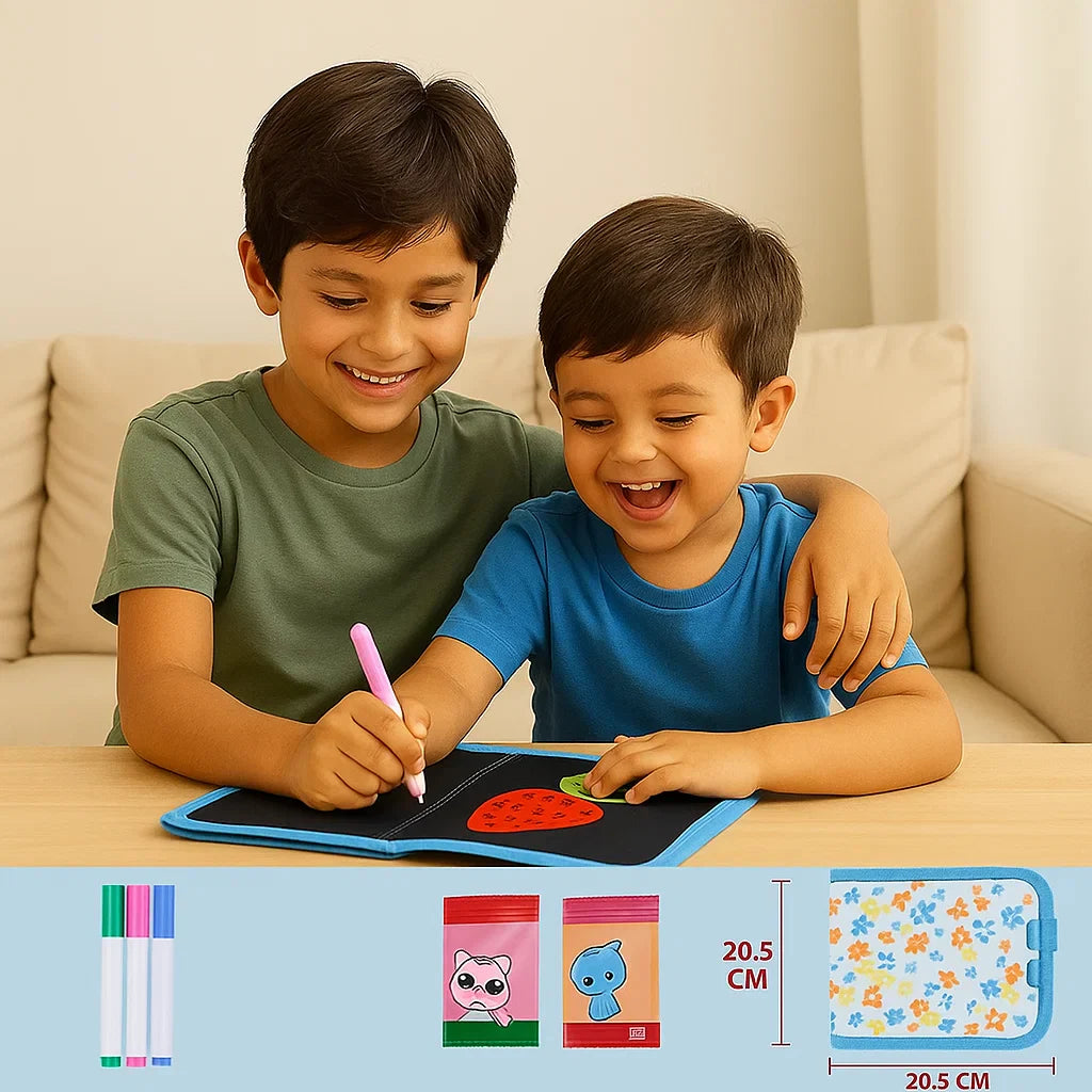 Książeczka do rysowania wielokrotnego użytku dla dzieci | Przenośna ścieralna podkładka do kreatywnej nauki w domu i w podróży