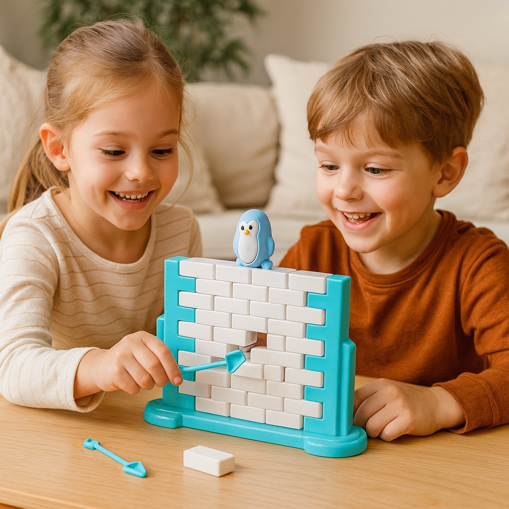 Pingwin – rodzinna gra zręcznościowa z lodową ścianą