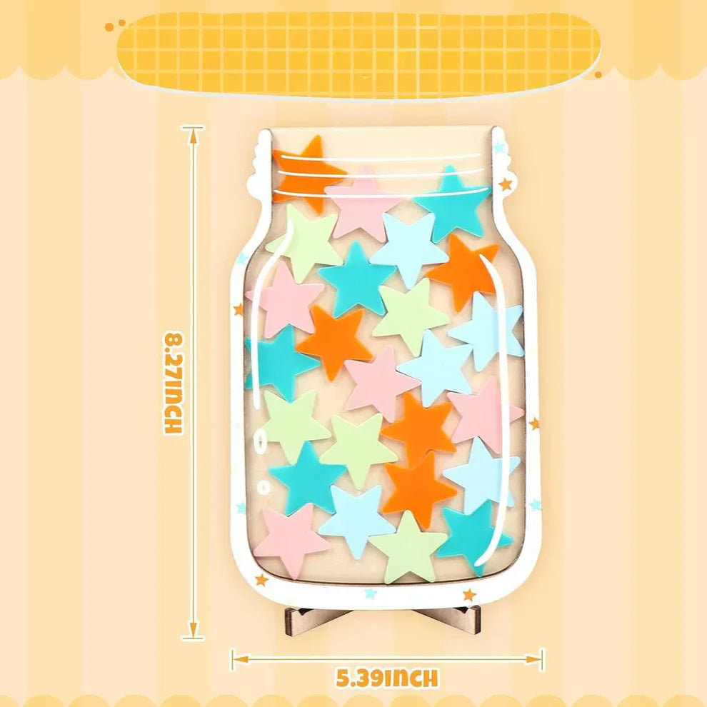 Gwiazdkowy słoik z nagrodami dla dzieci | Motywacyjne narzędzie zachęcające do dobrego zachowania i nauki dyscypliny
