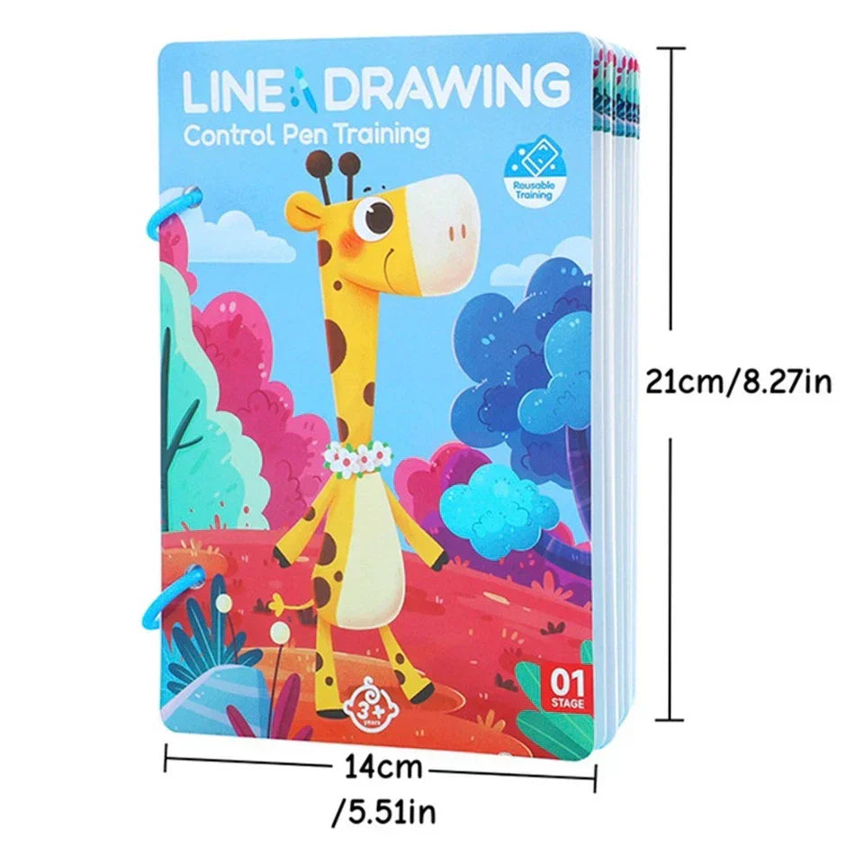 Treningowa Książka do Nauki Kontroli Długopisu dla Dzieci