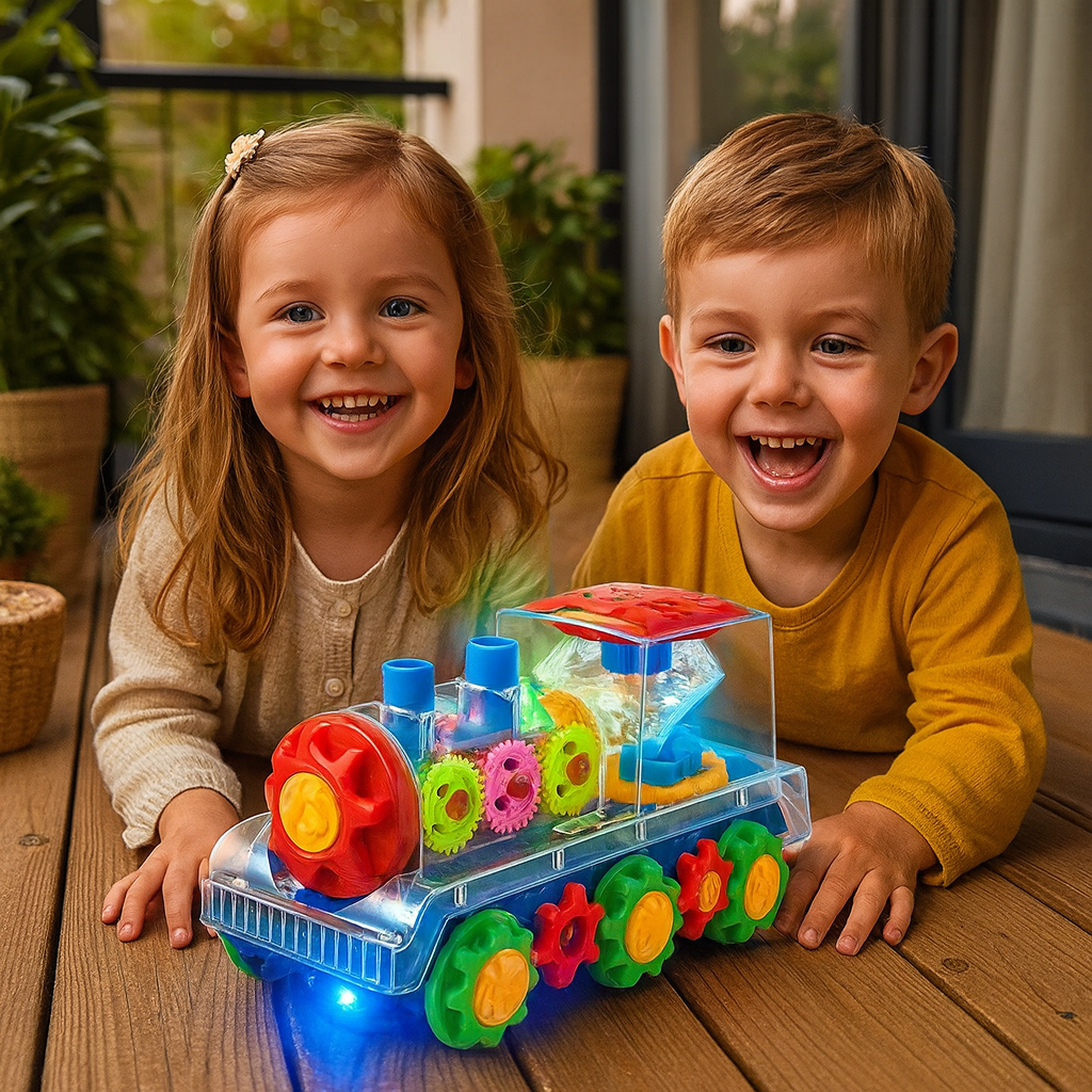 Tańcząca i świecąca lokomotywa muzyczna