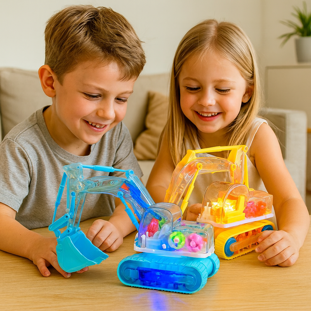 Tańcząca i świecąca koparka muzyczna