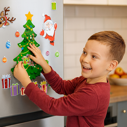 Świąteczny zestaw magnetycznych naklejek Montessori do samodzielnego dekorowania