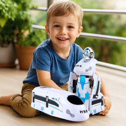 Transformująca się zabawka pociąg-robot