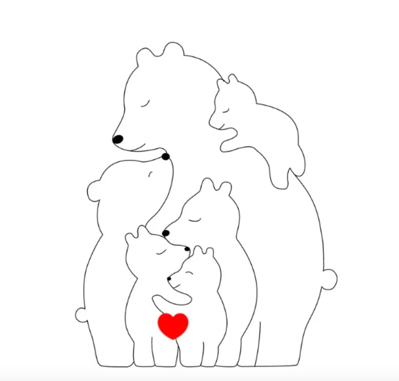 Ręcznie wykonana personalizowana rodzina misiów