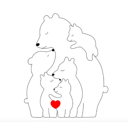 Ręcznie wykonana personalizowana rodzina misiów