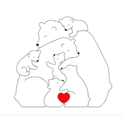 Ręcznie wykonana personalizowana rodzina misiów