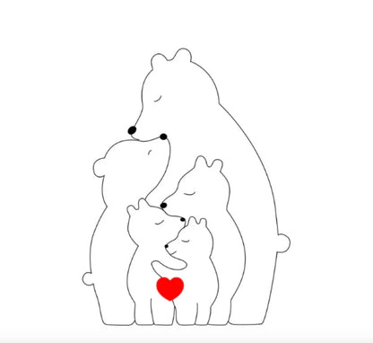 Ręcznie wykonana personalizowana rodzina misiów