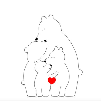 Ręcznie wykonana personalizowana rodzina misiów