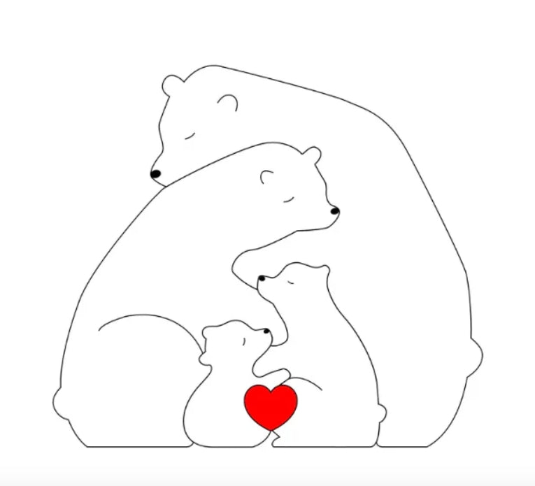 Ręcznie wykonana personalizowana rodzina misiów