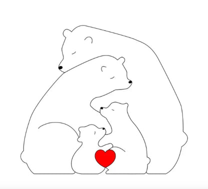 Ręcznie wykonana personalizowana rodzina misiów