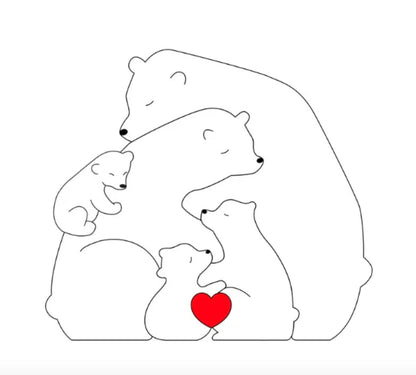 Ręcznie wykonana personalizowana rodzina misiów