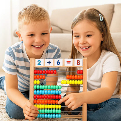 Drewniane liczydło do nauki liczenia i podstaw matematyki