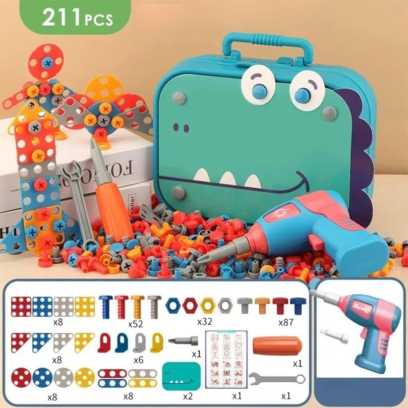 Zestaw majsterkowy dla dzieci z urocznym dinozaurem