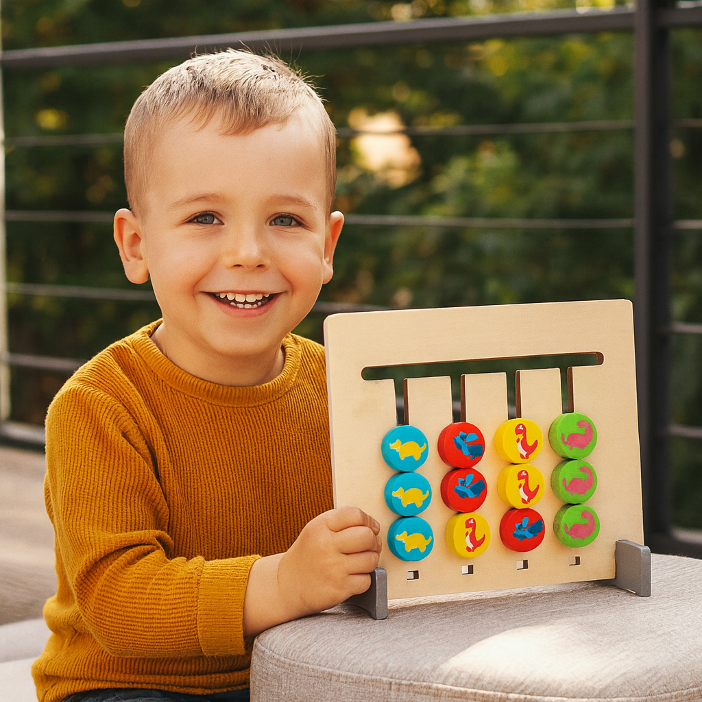 Montessori drewniana gra do dopasowywania kolorów i wzorów