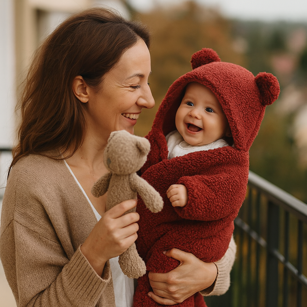 Kocyk i pajacyk dla niemowląt w misie