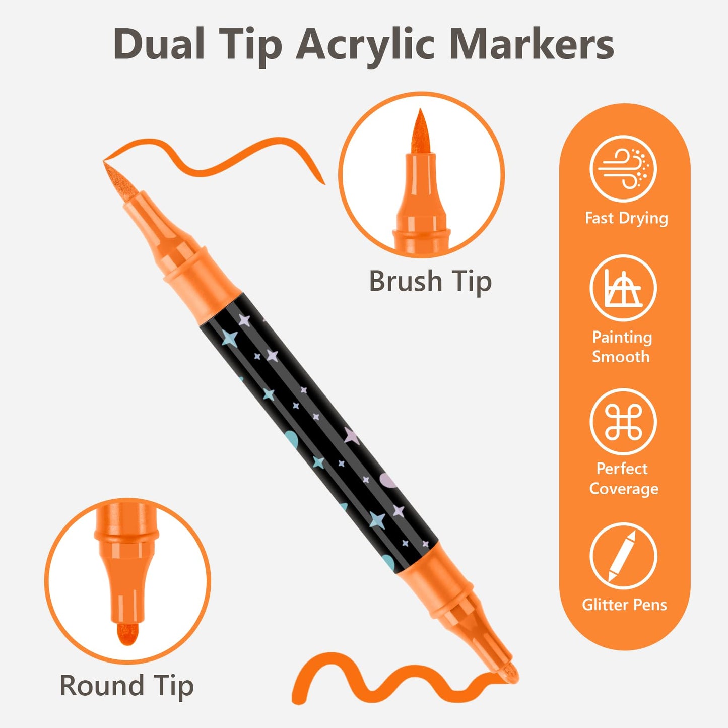 Dwustronne błyszczące flamastry