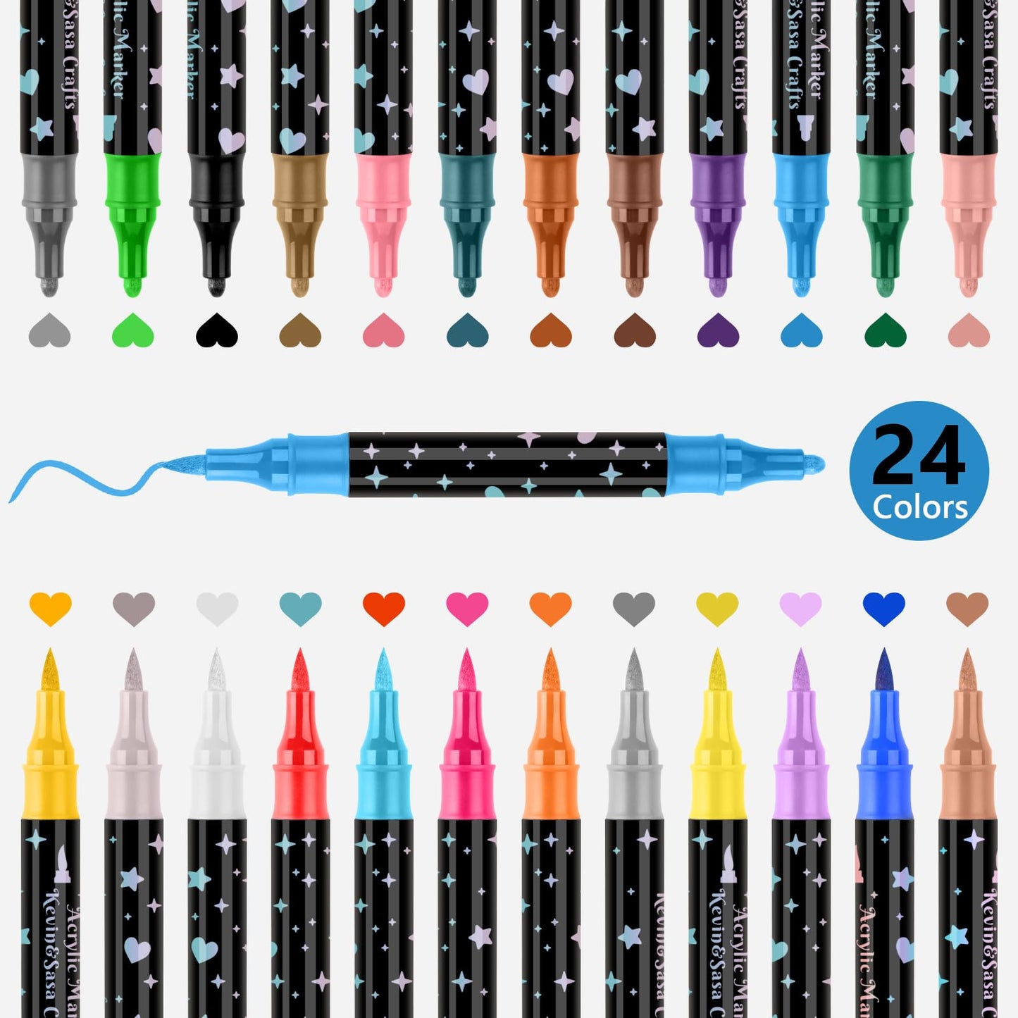 Dwustronne błyszczące flamastry