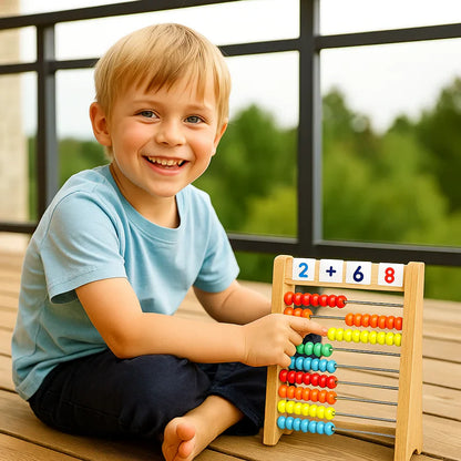 Drewniane liczydło do nauki liczenia i podstaw matematyki