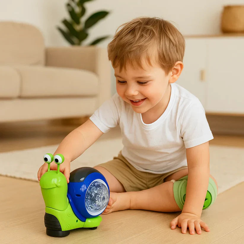 Świecący i grający, pełzający ślimak – zabawka edukacyjna