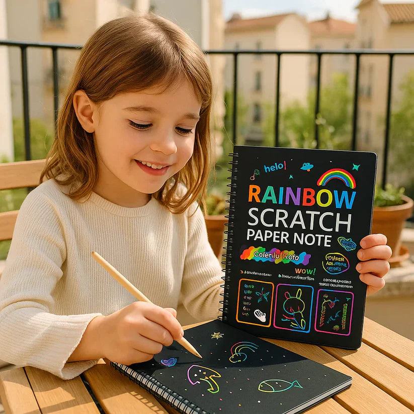 Magiczny tęczowy papier do zdrapywania