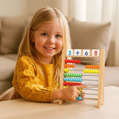 Drewniane liczydło do nauki liczenia i podstaw matematyki