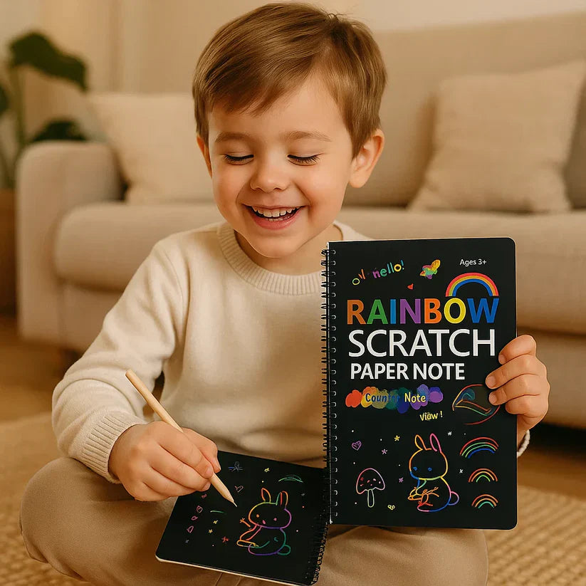 Magiczny tęczowy papier do zdrapywania