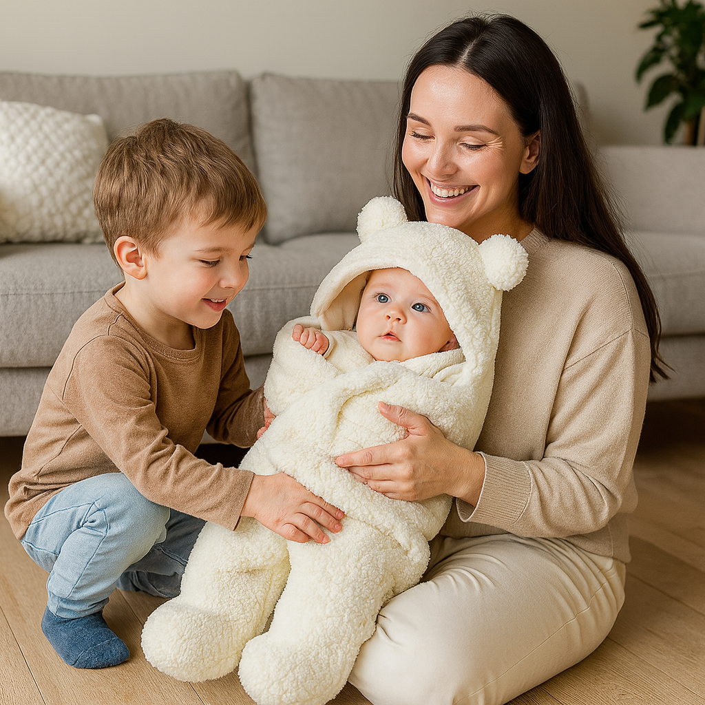Kocyk i pajacyk dla niemowląt w misie