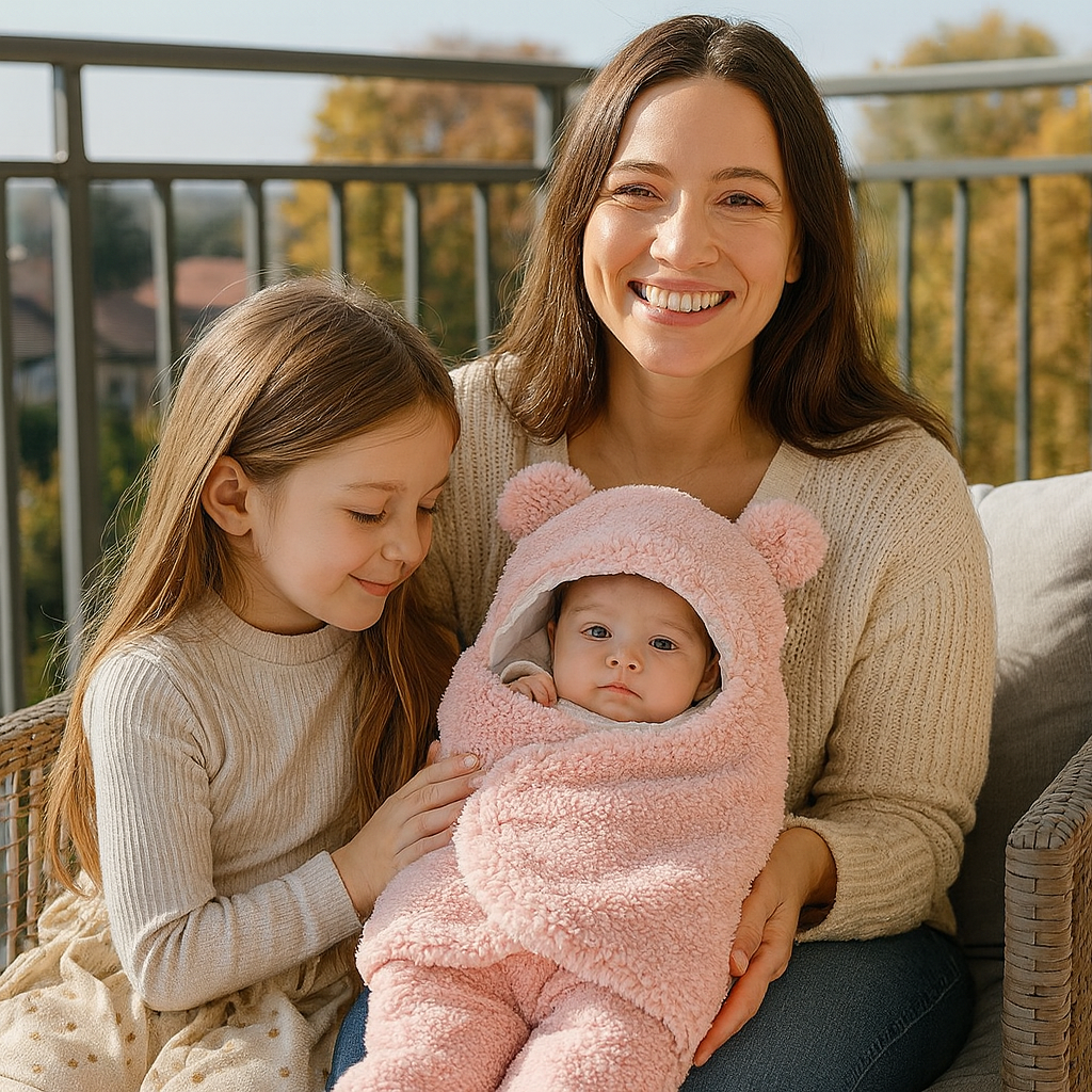 Kocyk i pajacyk dla niemowląt w misie