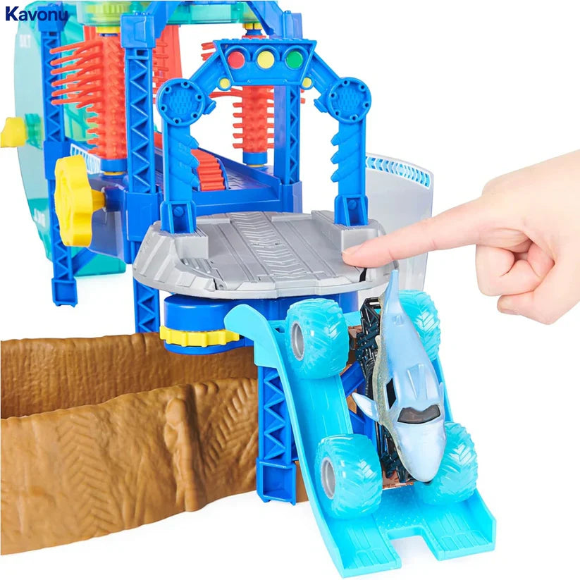 Zmieniająca kolor myjnia dla zabawek–samochodzików dla dzieci