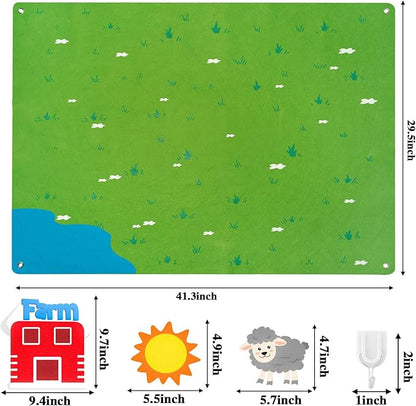 Filcowa plansza dla dzieci | Edukacyjny zestaw diy do nauki zwierząt , wyobraźni i zabawy w opowiadanie historii