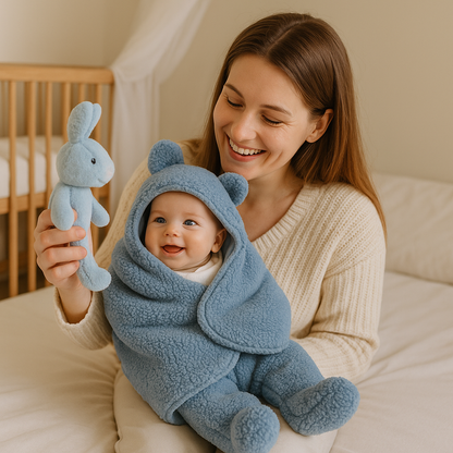 Kocyk i pajacyk dla niemowląt w misie