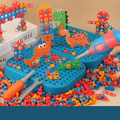 Zestaw majsterkowicza dla dzieci w uroczym dinozaurzym designie